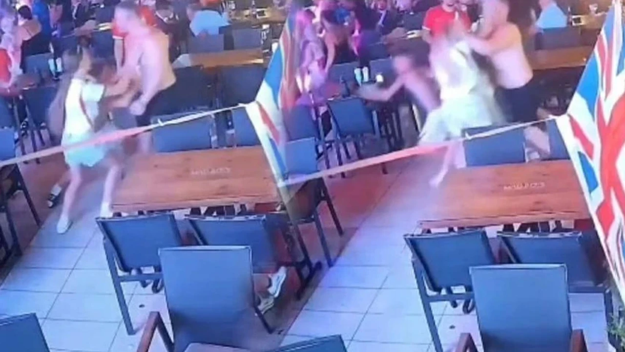 Marmaris'te dehşet anları! İngiliz turist eşine ve çocuklarına restoranda saldırdı