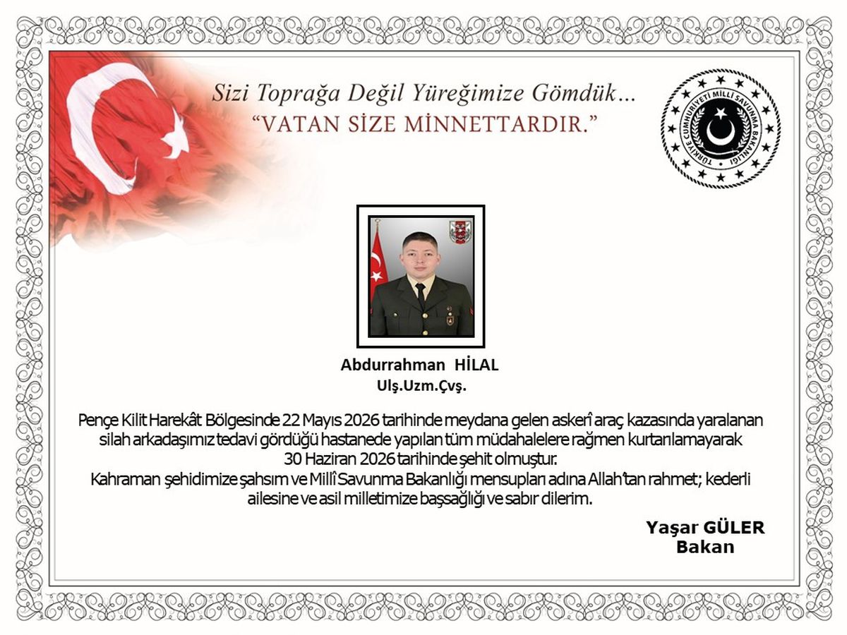 Kazada yaralanan uzman çavuş, tedavi gördüğü hastanede şehit oldu