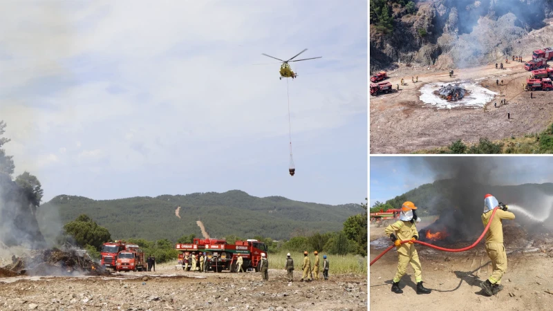 Muğla'da orman yangını tatbikatı yapıldı