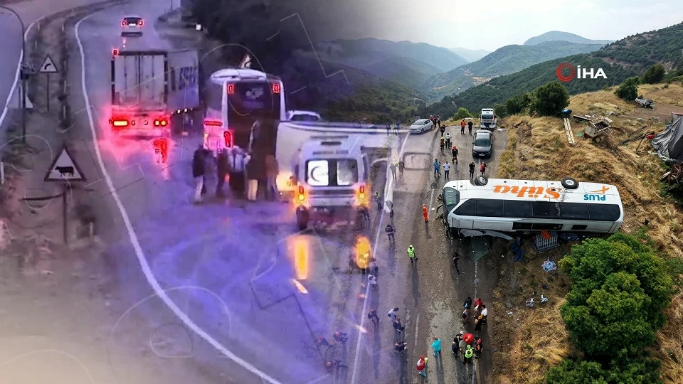 Kırıkkale'de otobüs kazası kamerada: 1 kişi hayatını kaybetti