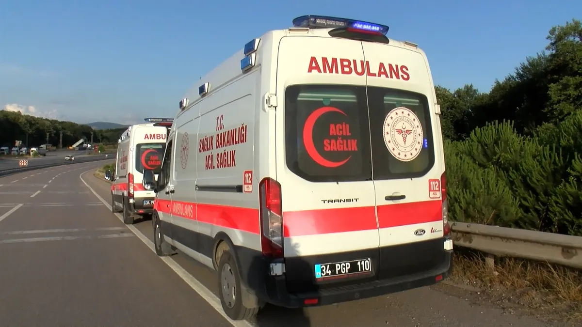 Çekmeköy'de kontrolden çıkan hafif ticari araç yol kenarına uçtu: 2 yaralı