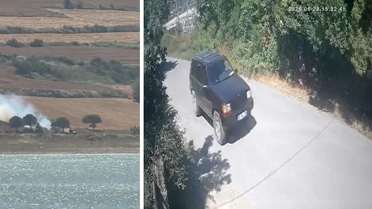 Alevler çayırlığı sardı, yangını fark eden şüpheliler kaçtı