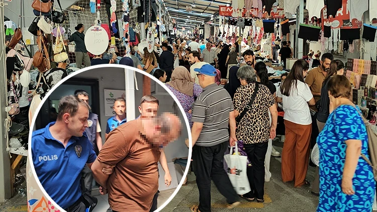 Pazardaki kadınlar şikayet edince gözaltına alındı