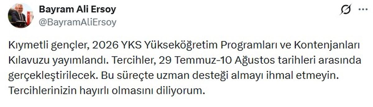 YKS Yükseköğretim Programları ve Kontenjanları Kılavuzu yayımlandı