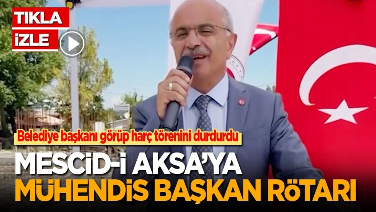 Mescid-i Aksa’ya mühendis başkan ayarı! Belediye başkanı hatayı görüp ilk harç törenini durdurdu