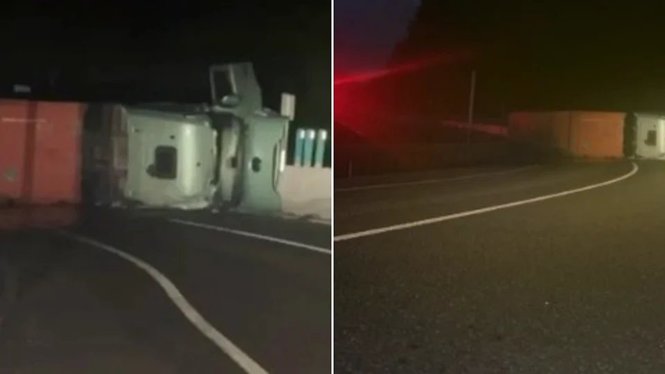 Bolu Dağı D-100 kara yolunda kaza: Askeri mühimmat yüklü tır devrildi, trafik 1 km kilit | Gündem Haberleri