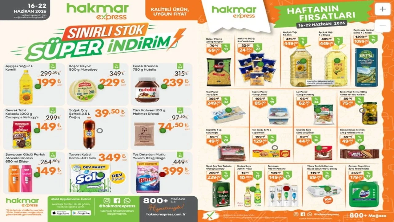 Gıda ve temizlik ürünlerinde dikkat çeken fiyatlar! Hakmar Express'ten yeni indirim kampanyası