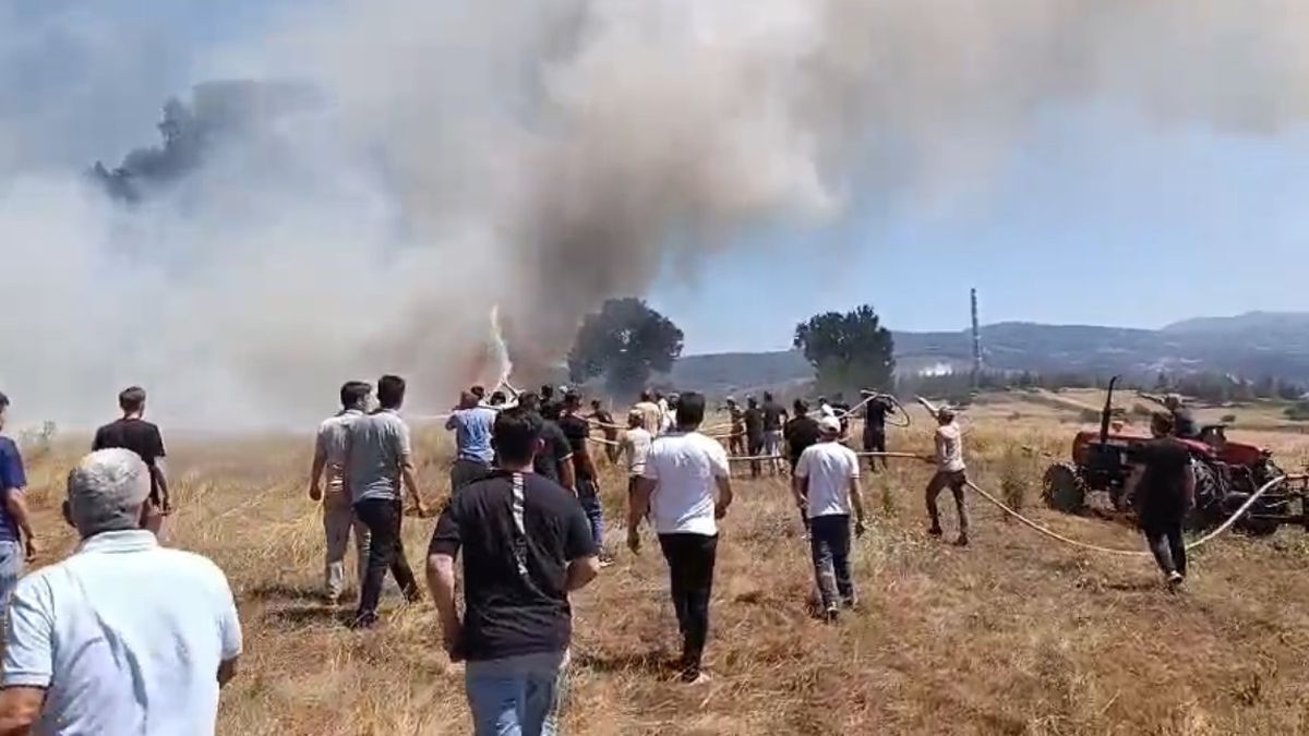 Orhaneli'de Anız Yangını Kontrol Altına Alındı