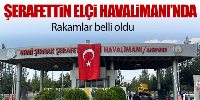 Şırnak Şerafettin Elçi Havalimanı'nda rakamlar belli oldu