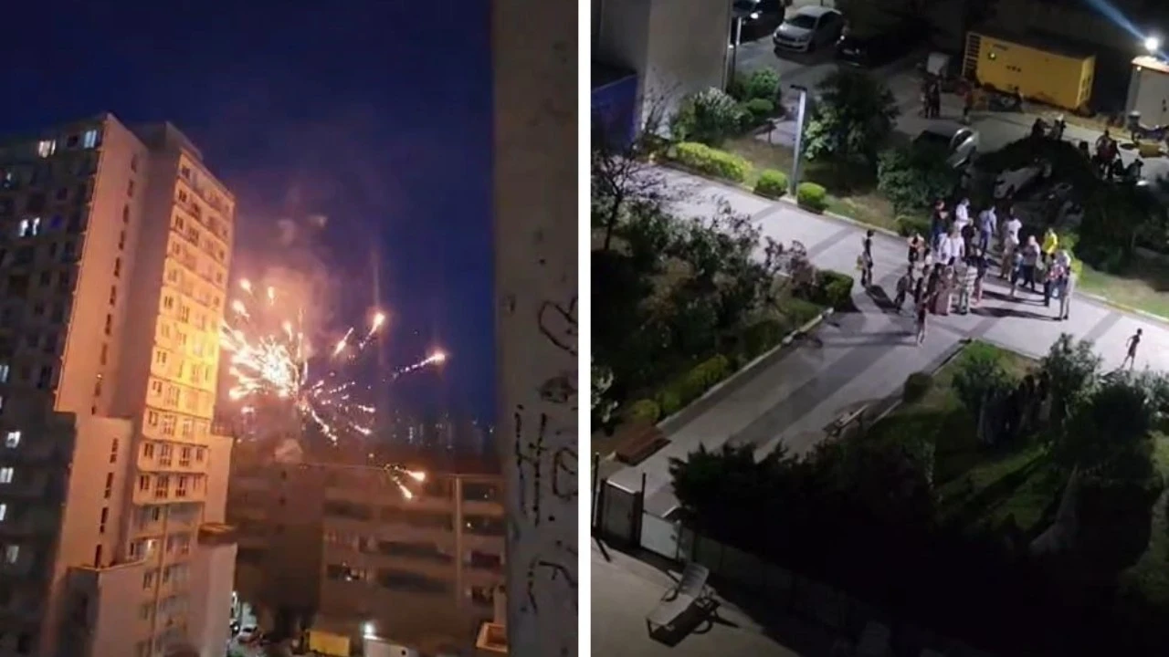 Havai fişek daireye girdi: Sokak savaş alanına döndü
