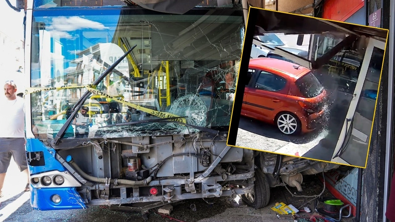 Ankara'da yaşanan dehşetin görüntüleri ortaya çıktı: Otobüs iş yerine böyle daldı!