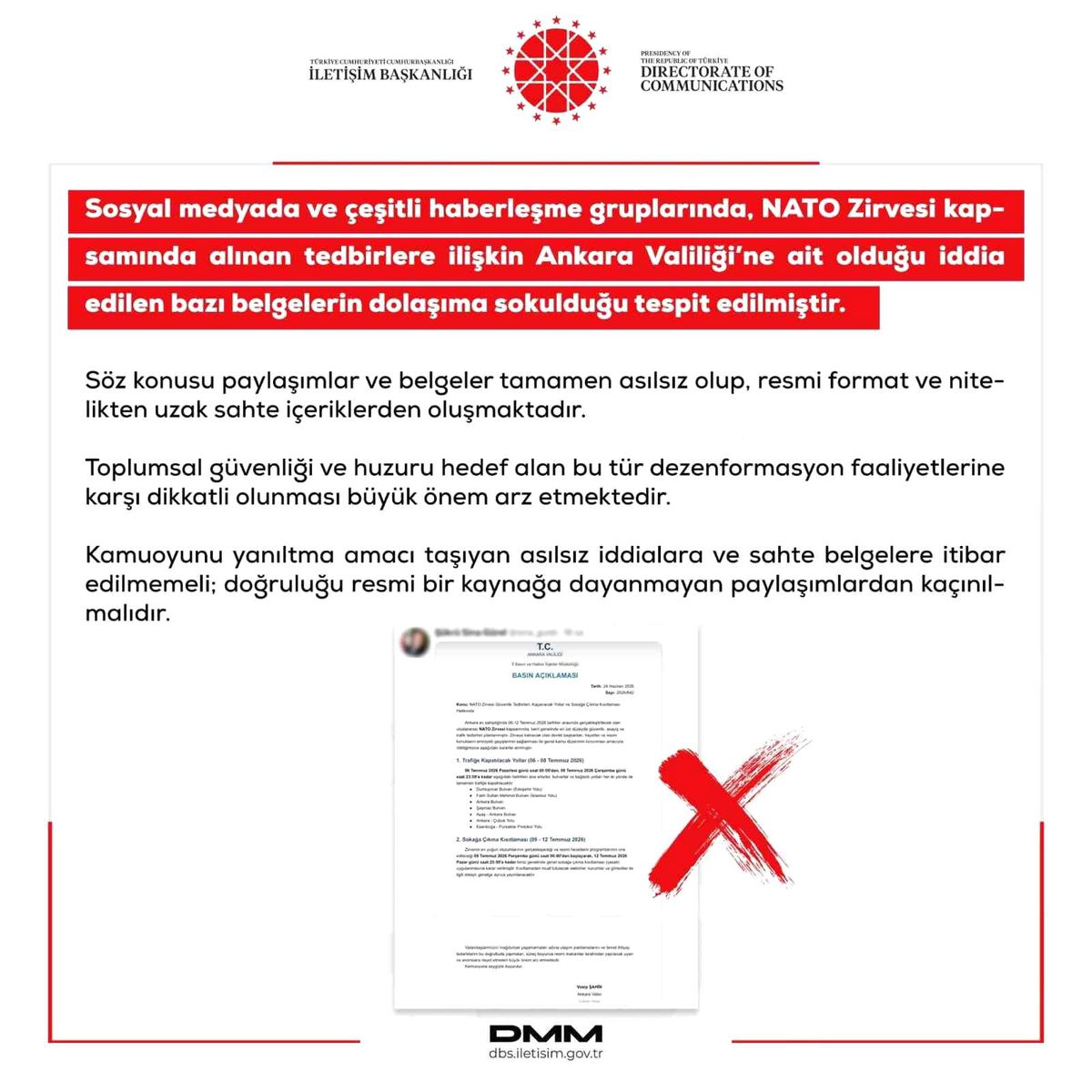 İletişim Başkanlığı, NATO Zirvesi tedbirlerine ilişkin iddiaları yalanladı