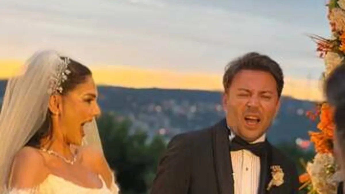 Ünlü oyuncu Tolga Güleç muradına erdi! Öykü Cengiz ile nikah masasına oturdu... İşte düğünden ilk kareler!