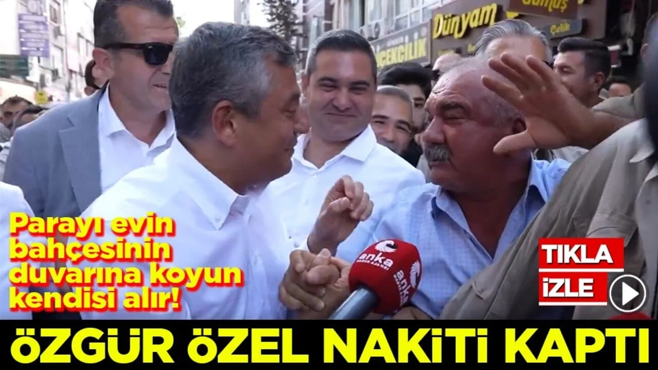 Parayı evin bahçesinin duvarına koyun kendisi alır! Özgür Özel nakiti kaptı