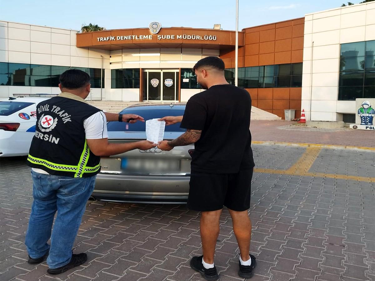 Mersin'de makas atan ehliyetsiz sürücüye 170 bin lira ceza