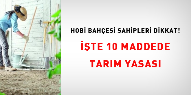 Hobi bahçesi sahipleri dikkat: İşte 10 maddede tarım yasası