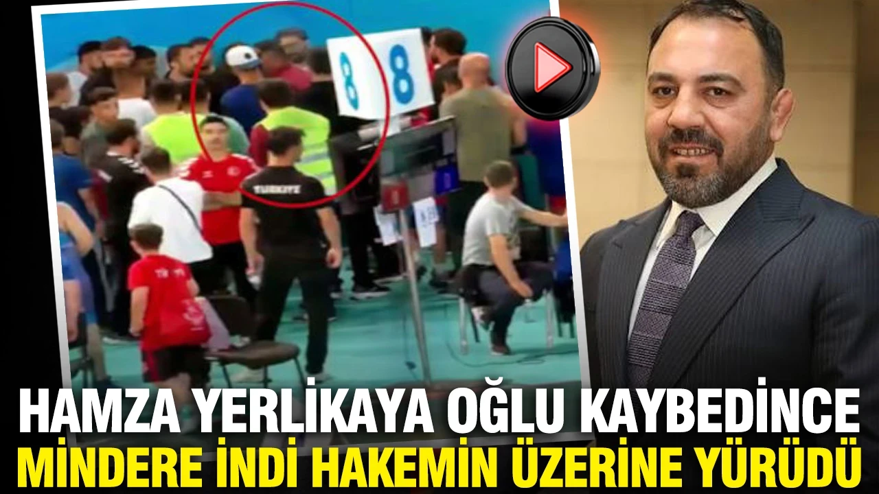 Hamza Yerlikaya oğlu kaybedince mindere indi hakemin üzerine yürüdü