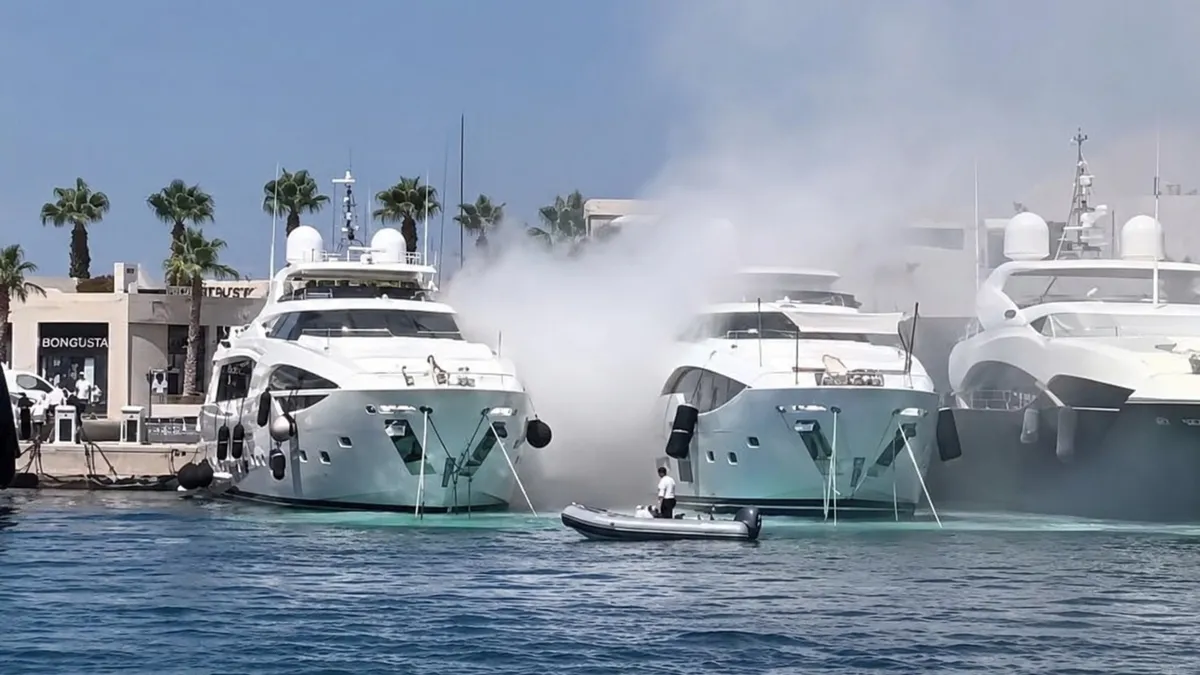 Muğla'da marinaya demirli lastik botta patlama