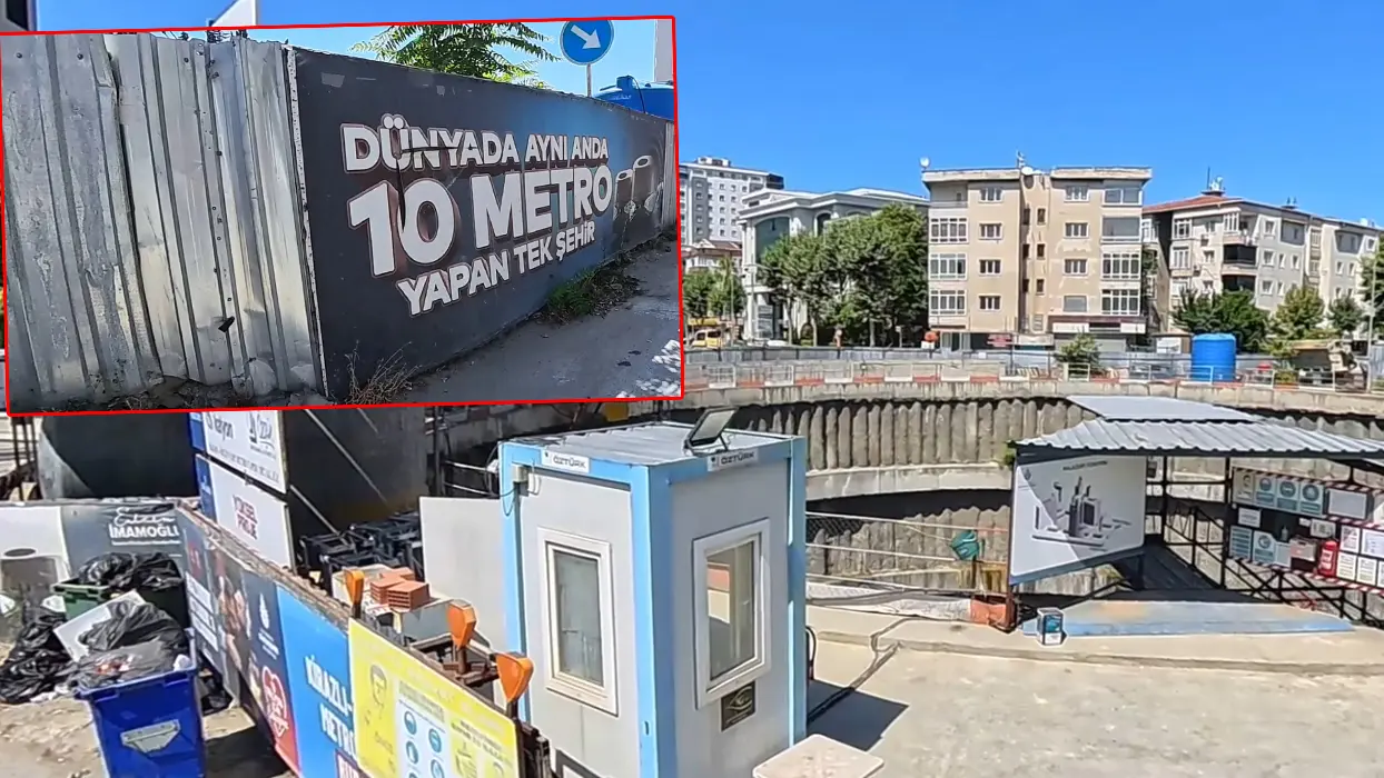 Reklam afişleri soldu, şantiye durdu! İBB'nin bitiremediği metro projesi çileye döndü