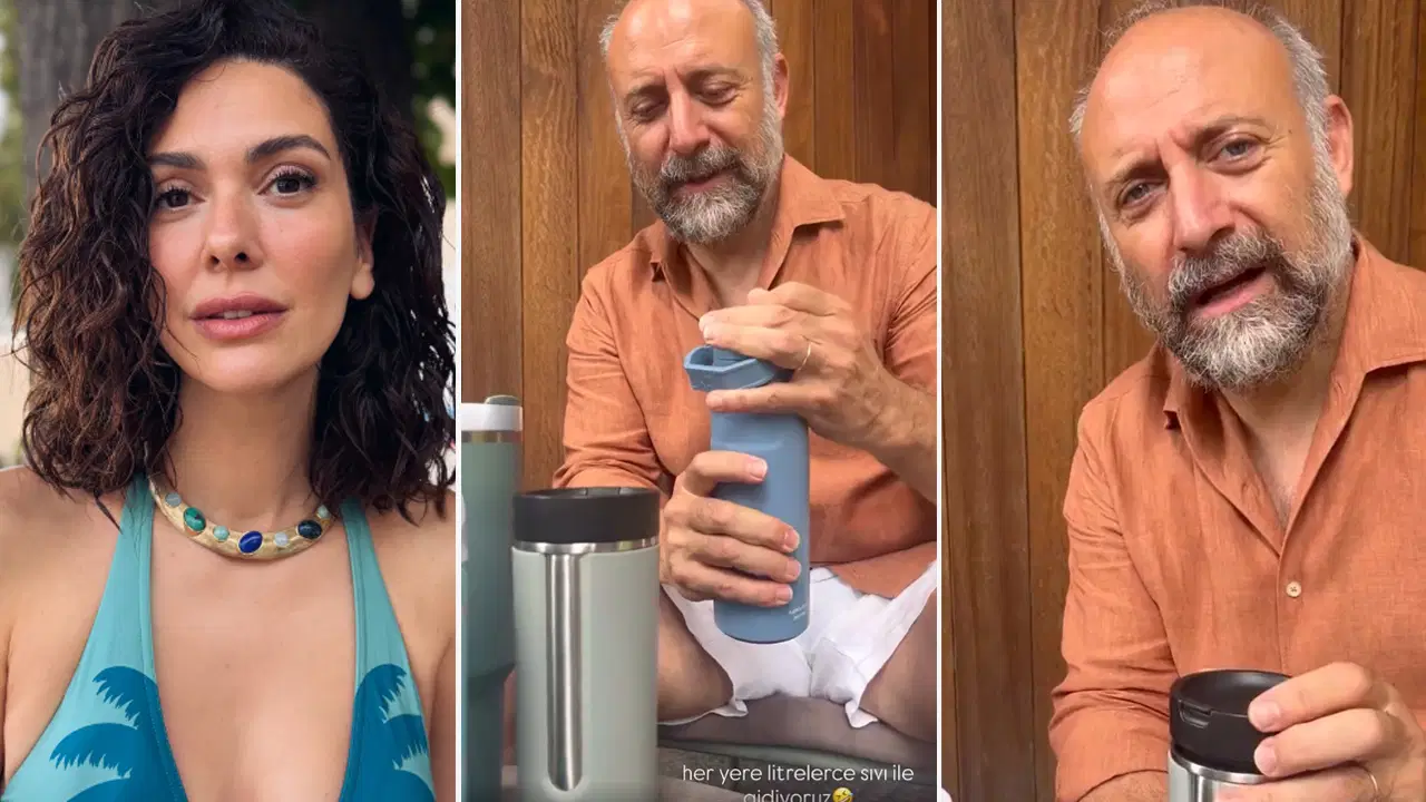 Bergüzar Korel, Halit Ergenç'in bilinmeyen alışkanlığını paylaştı: 'Her yere litrelerce sıvı ile gidiyoruz'