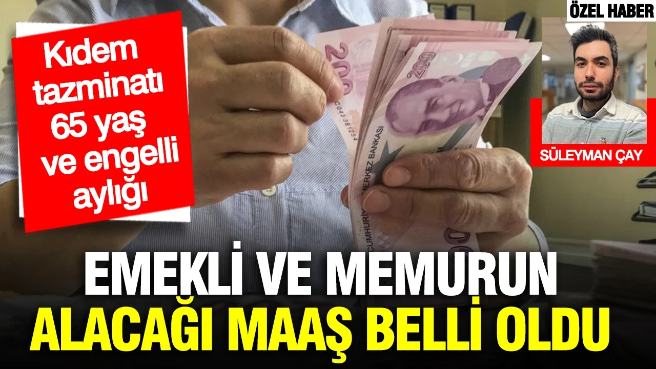 Kıdem Tazminatı, engelli aylığı, 65 yaş maaşı değişti: Memur ve memur emeklisinin zamlı maaşı ortaya çıktı: