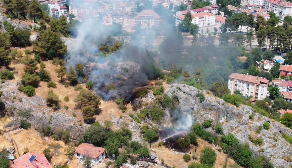 Sinop'ta Boyabat Kalesi eteklerinde çıkan örtü yangını söndürüldü