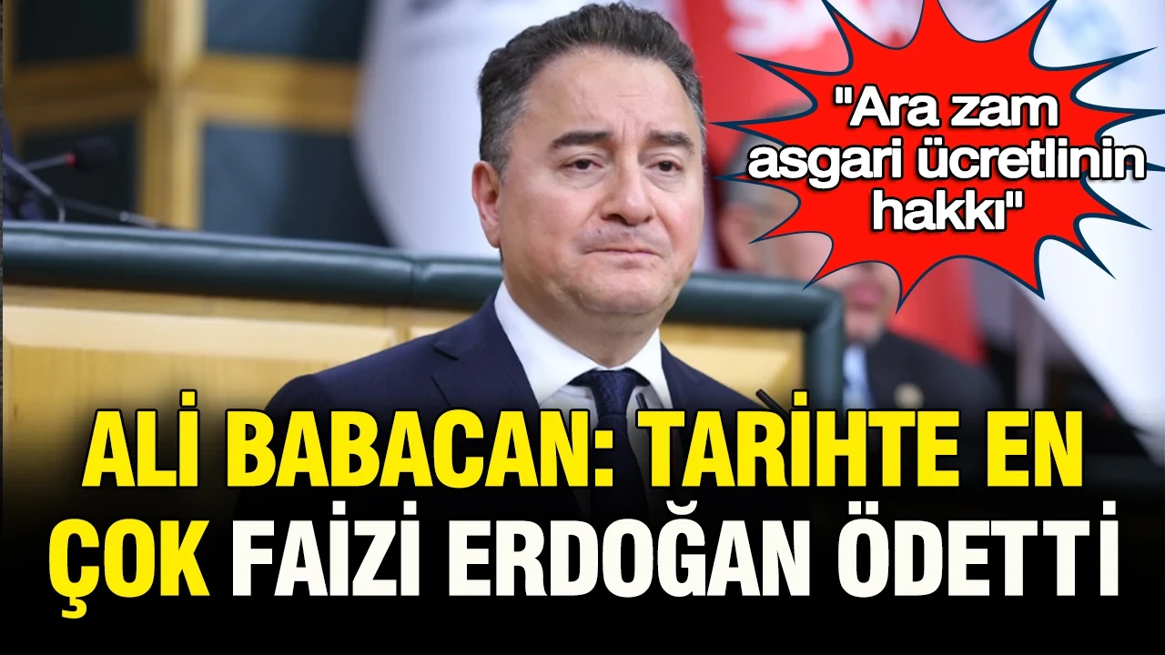 Ali Babacan: Tarihte en çok faizi Erdoğan ödetti, ara zam asgari ücretlinin hakkı