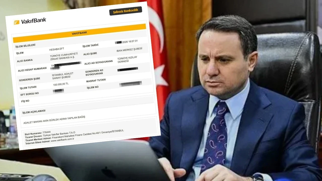 Adalet Bakanı Akın Gürlek, Kızılay’a 150 bin lira bağışladı