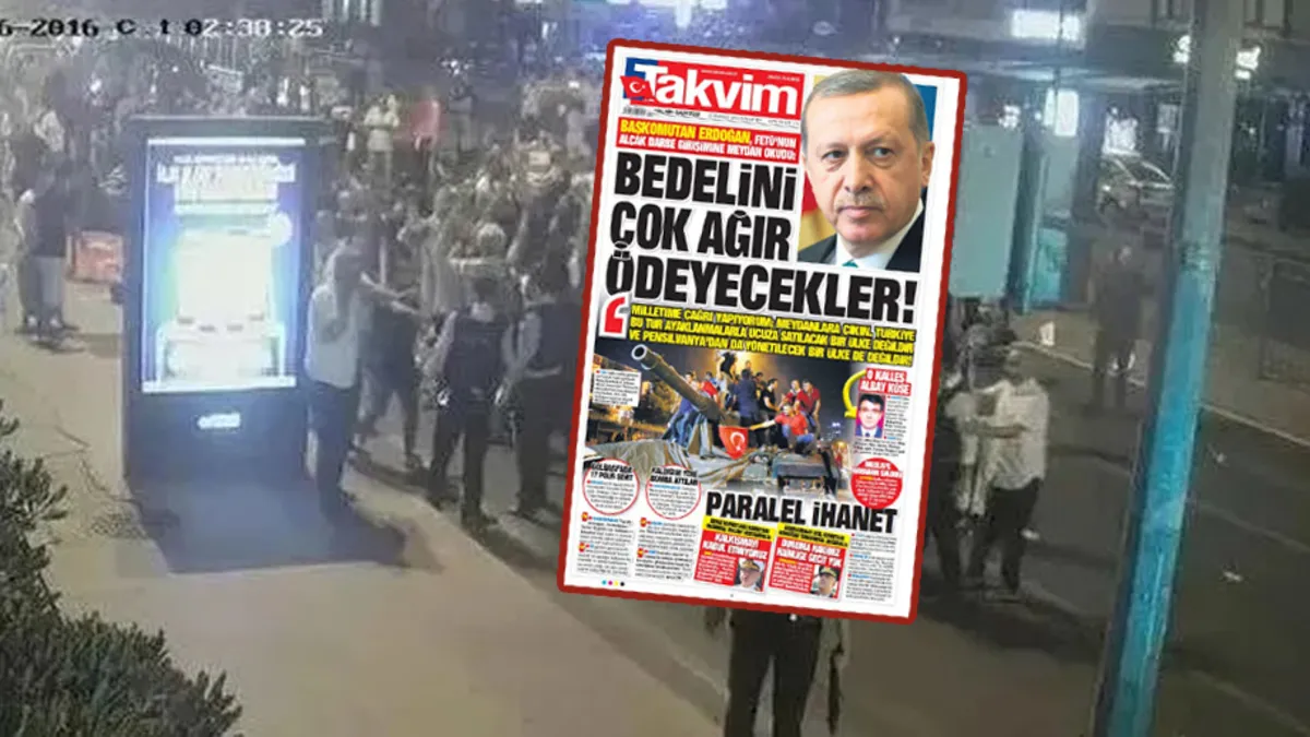 15 Temmuz'da 'Turkuvaz' irade! TAKVİM kurşunların altında manşeti attı: FETÖ'cü alçaklar bedelini çok...