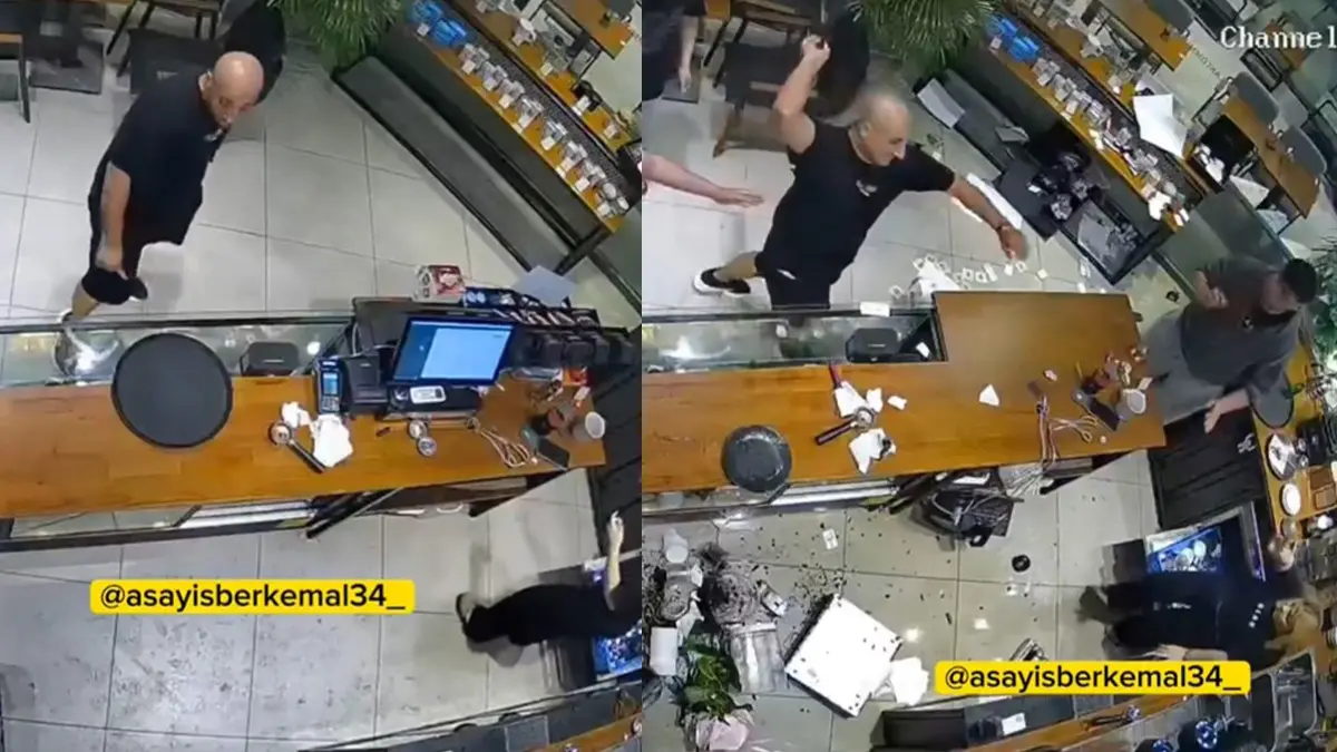 Avcılar'da gözü dönmüş müşteri kafeyi birbirine kattı! O anlar kamerada