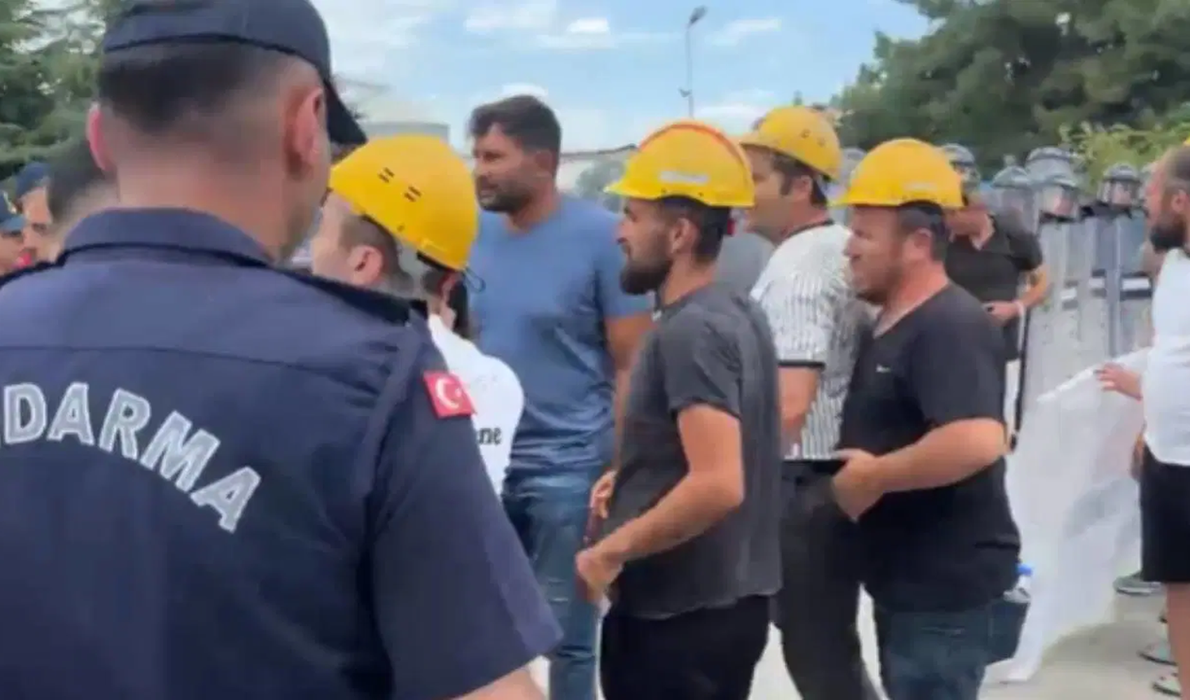 Edirne'de madenci protestosuna polis engeli
