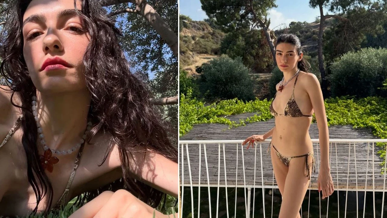 Hazar Ergüçlü'den iddialı tatil paylaşımı: Leopar desenli bikinisiyle pozlar verdi, o hali nefes kesti