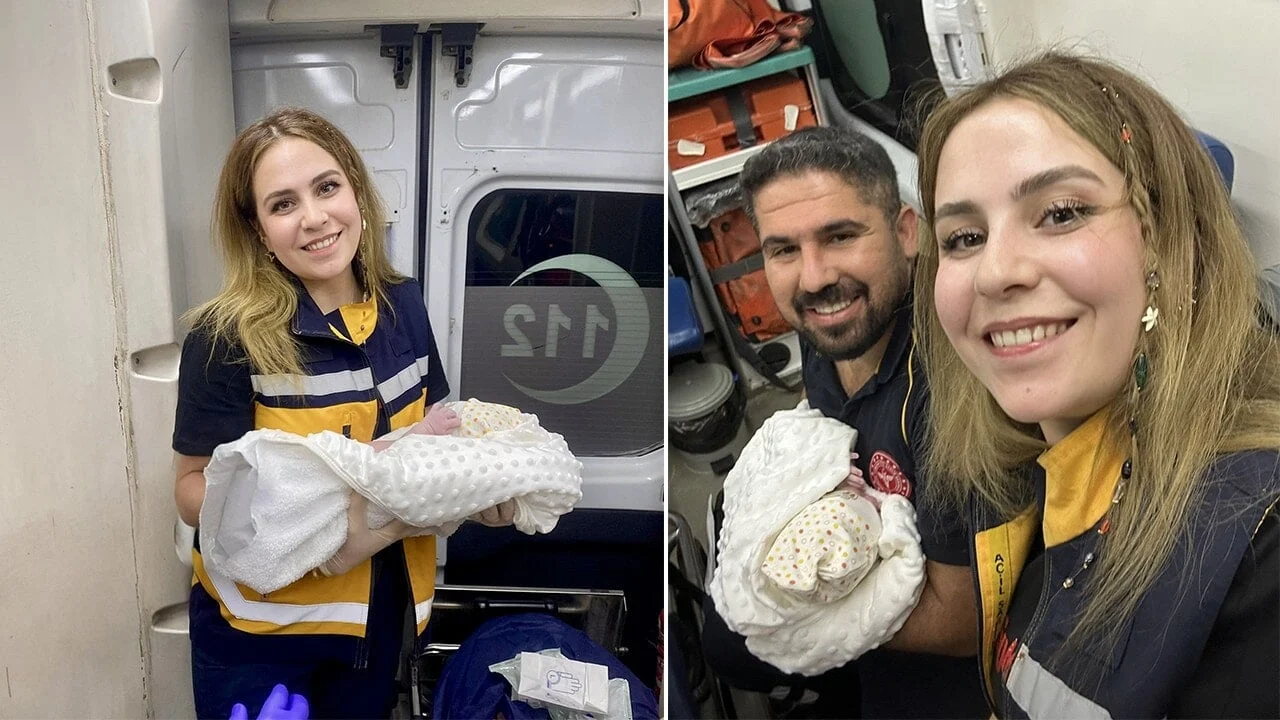 Hamile kadın hastaneye yetişemeden ambulansta doğurdu