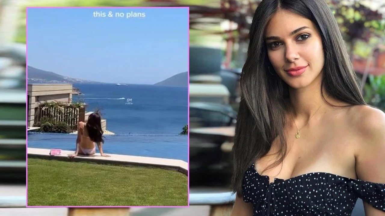 Defne Samyeli'nin güzel kızı Deren, beyaz bikinisiyle paylaştı