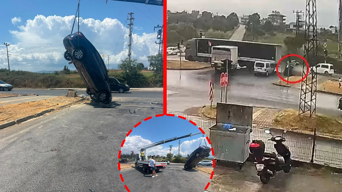 Antalya’da korku dolu anlar! Tır otomobili sürükleyerek taklalar attırdı: Yaralılar var!