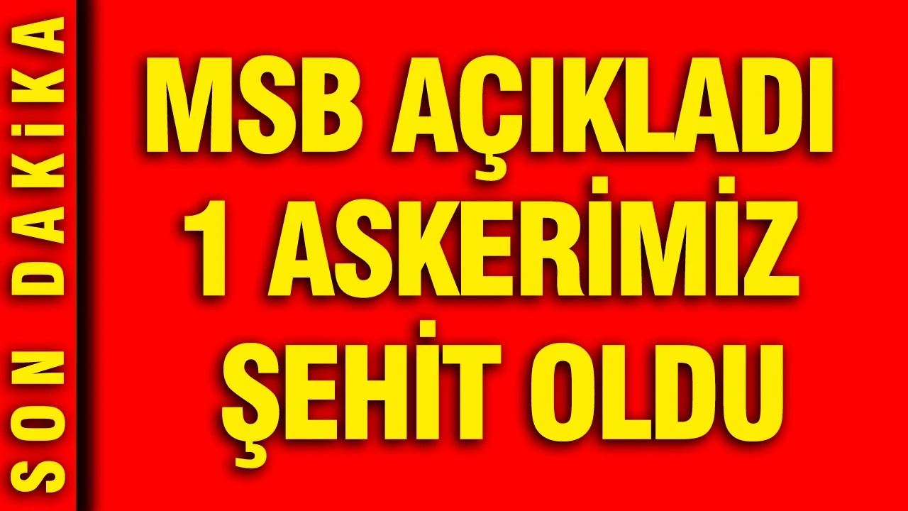 MSB açıkladı: 1 askerimiz şehit oldu