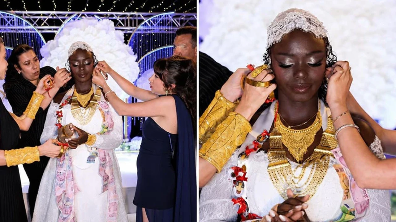 Fenomen Zehra Özdemir'in düğününe altın yağdı! Yürümekte zorluk çekti
