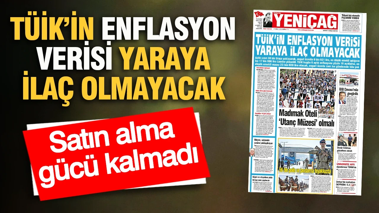 YENİÇAĞ Gazetesi: TÜİK’İN ENFLASYON VERİSİ YARAYA İLAÇ OLMAYACAK