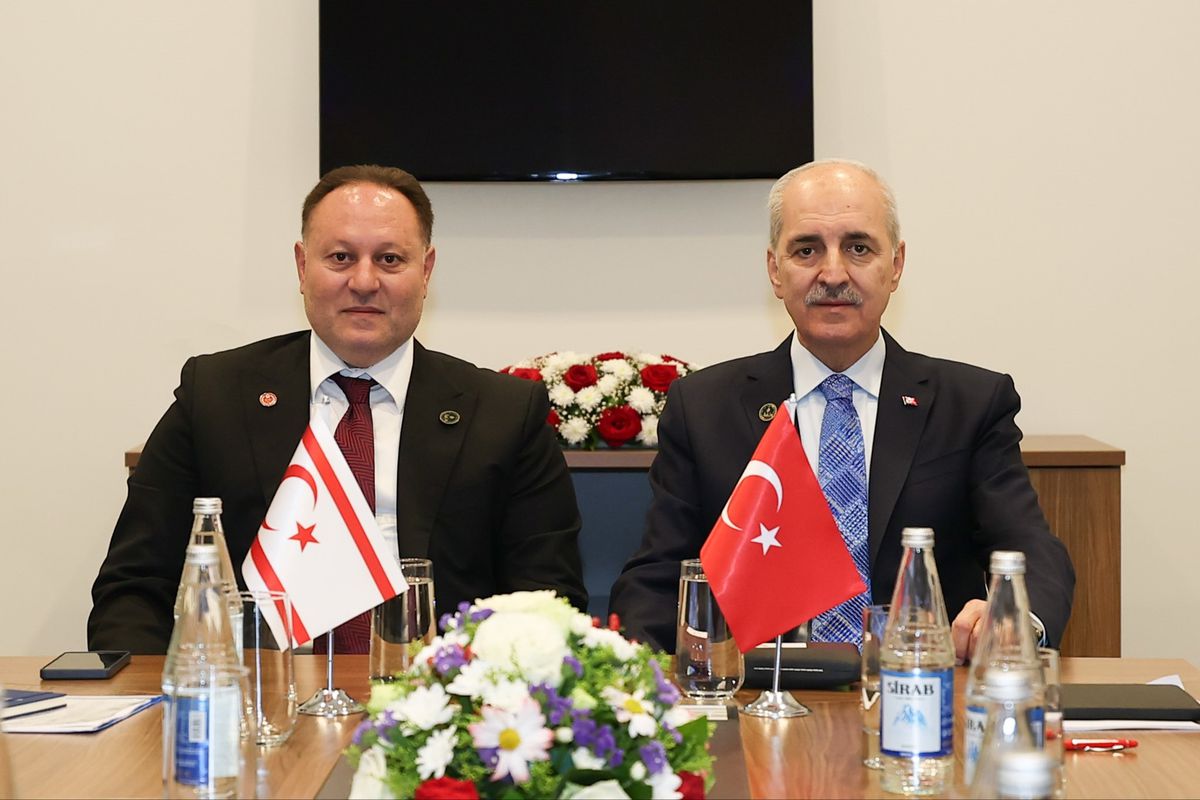 TBMM Başkanı Numan Kurtulmuş, KKTC Meclis Başkanı Ziya Öztürkler ile görüştü