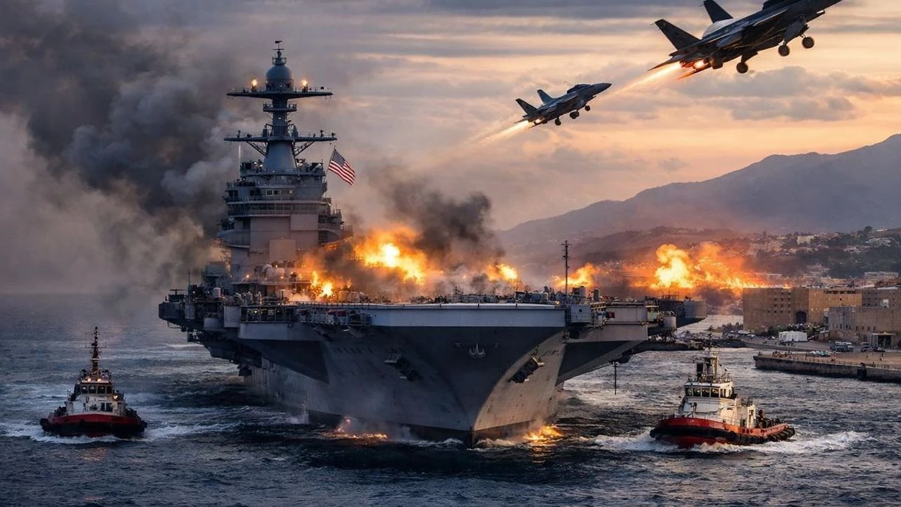 Hasar daha büyükmüş; USS Gerald Ford'un yeni görüntüleri ortaya çıktı