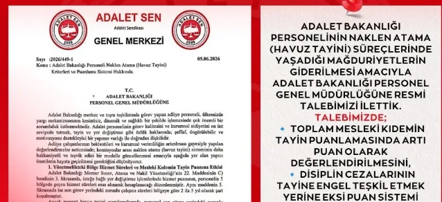 Adalet Sen’den havuz tayini sistemi için kapsamlı reform talebi