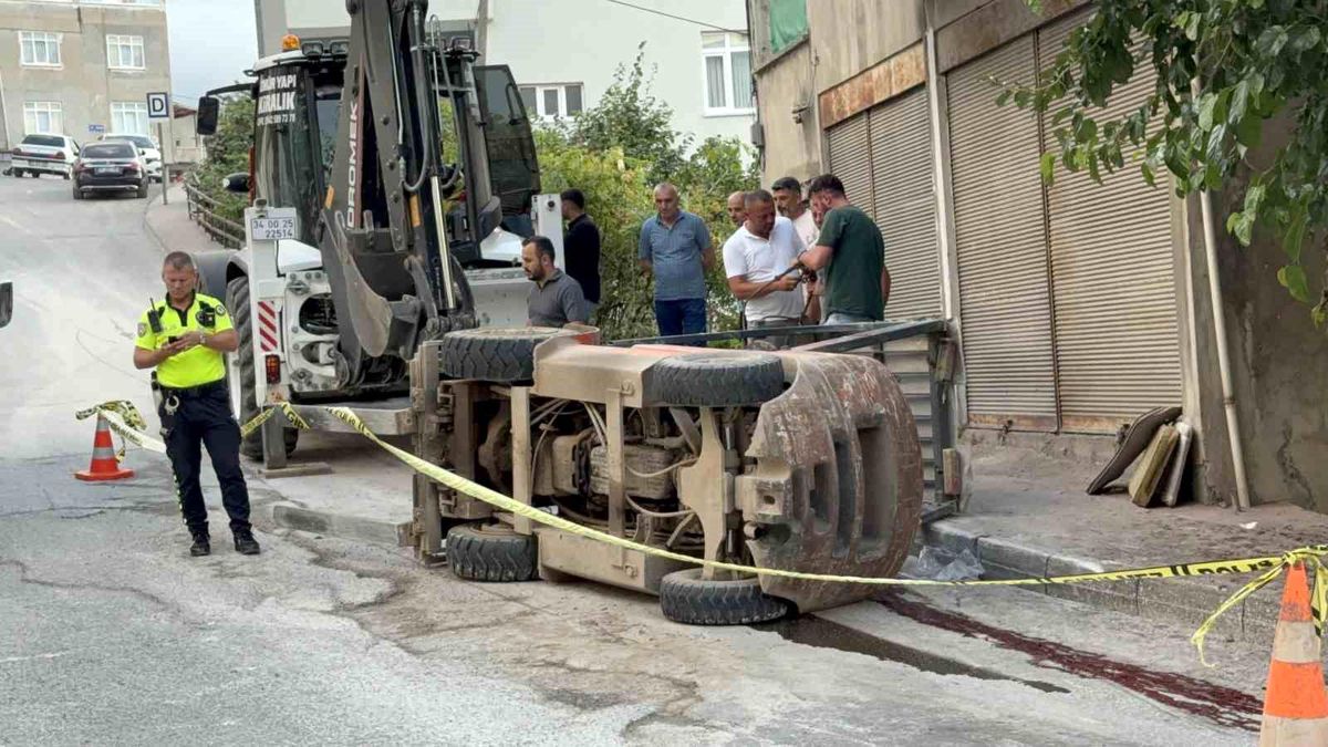 Samsun'da forklift devrildi: 1 ağır 2 yaralı