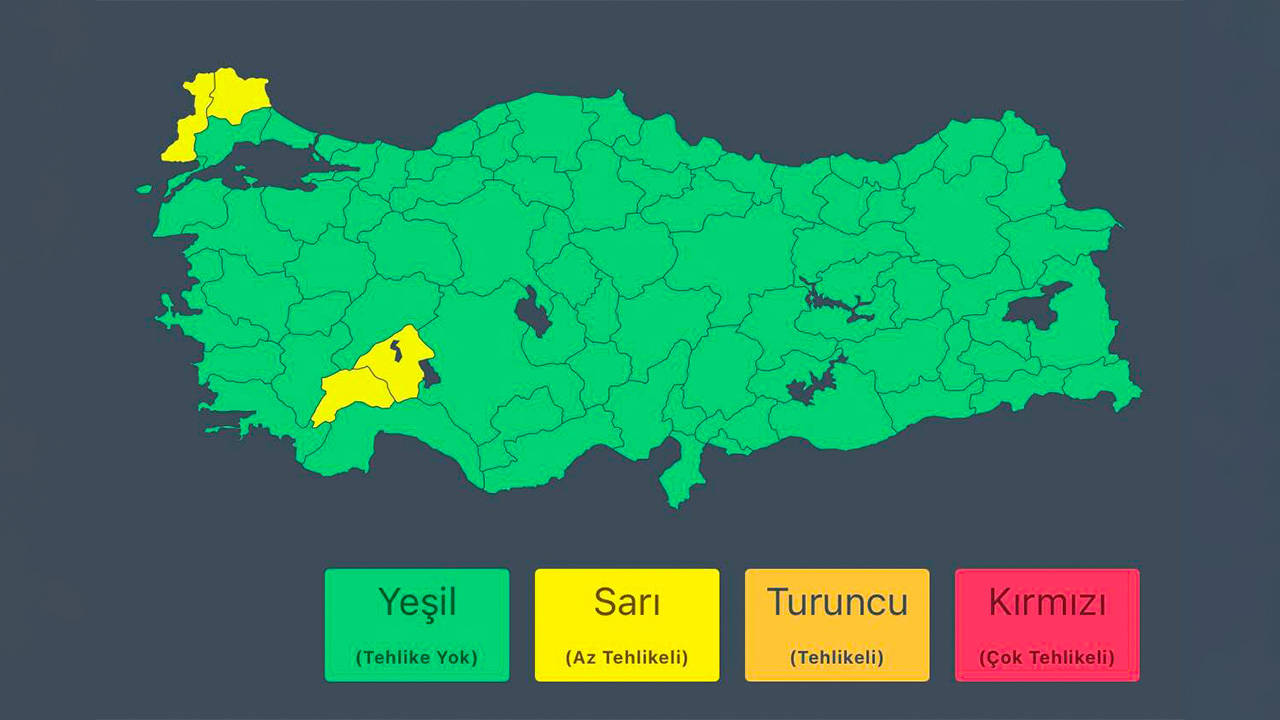 İçişleri Bakanlığı'ndan kuvvetli yağış uyarısı