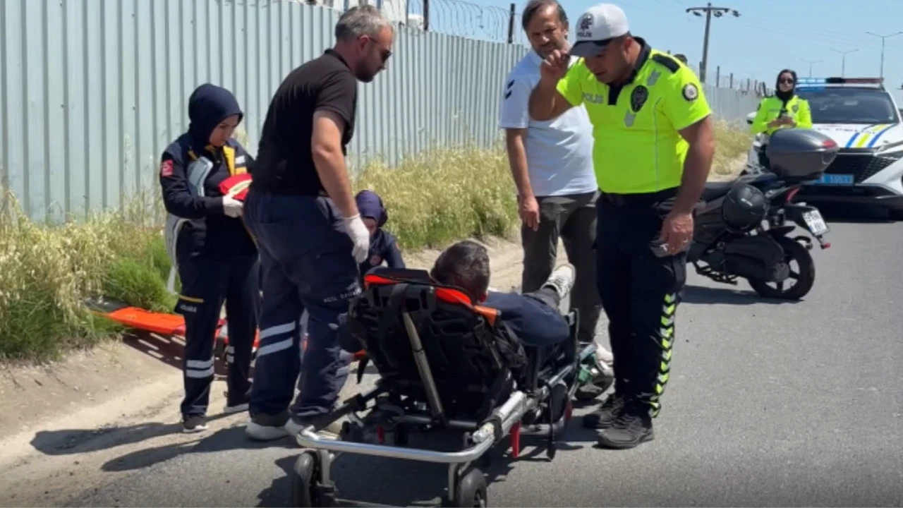 Seyir halindeyken motosikletin lastiği patladı: Sürücü facianın eşiğinden döndü
