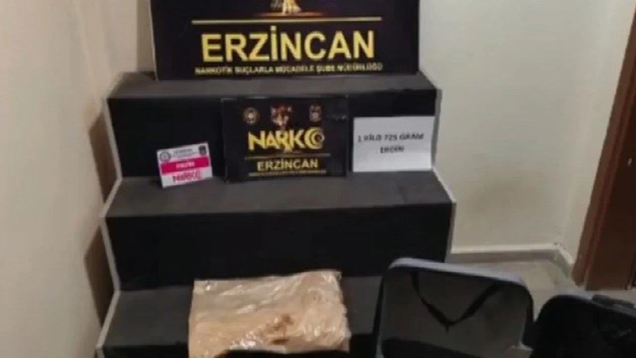 Erzincan’da uyuşturucu operasyonu: 1 kilo 725 gram eroin ele geçirildi