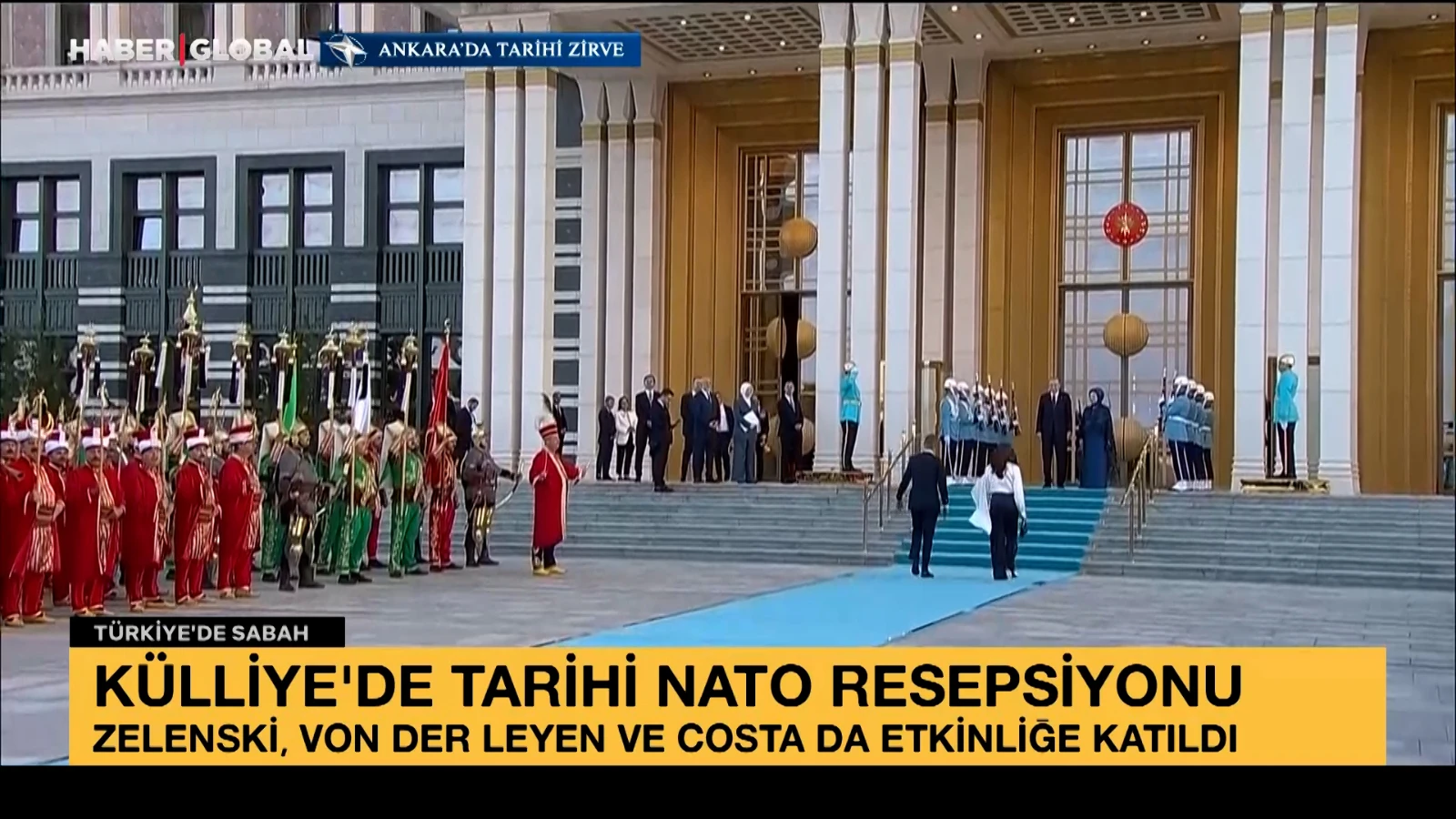 Cumhurbaşkanlığı Külliyesi'nde NATO liderlerine mehter sürprizi