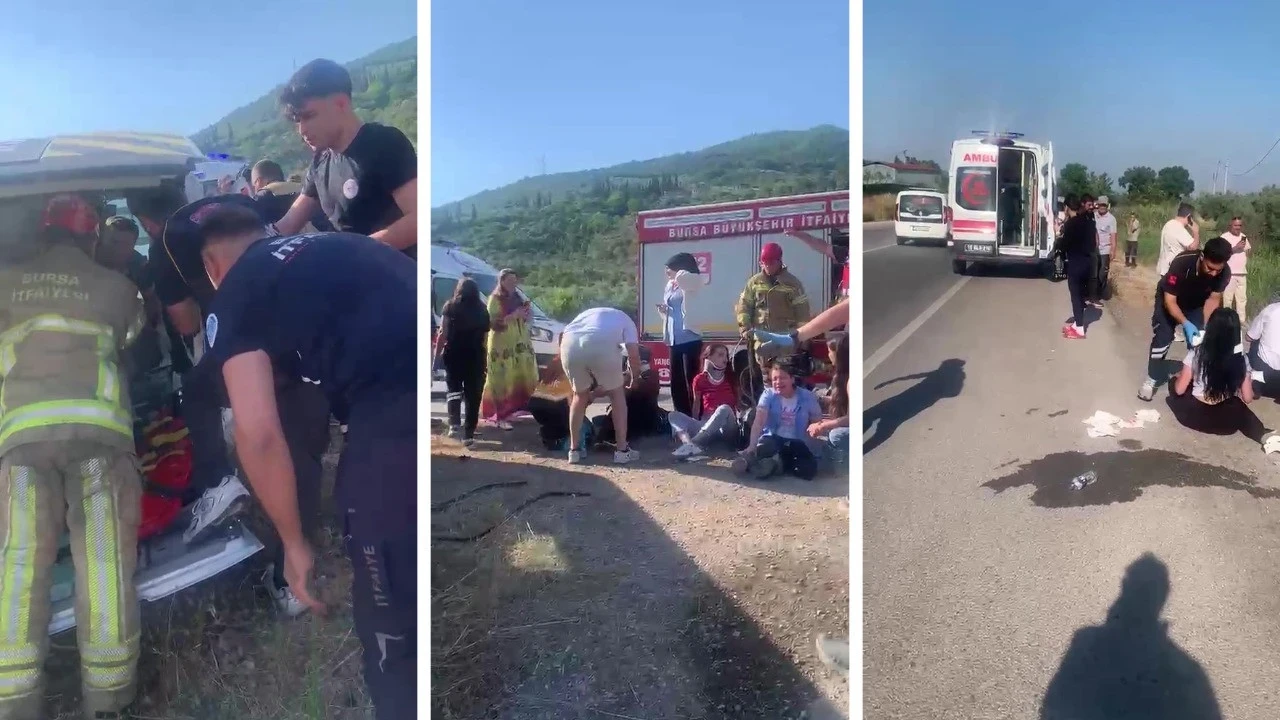 Gemlik'te feci kaza! İşçi servisi yan yattı, 15 kişi yaralandı
