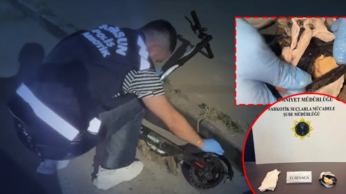 Samsun'da akılalmaz uyuşturucu zulası: Elektrikli scooterı zehir yuvası yapmışlar!