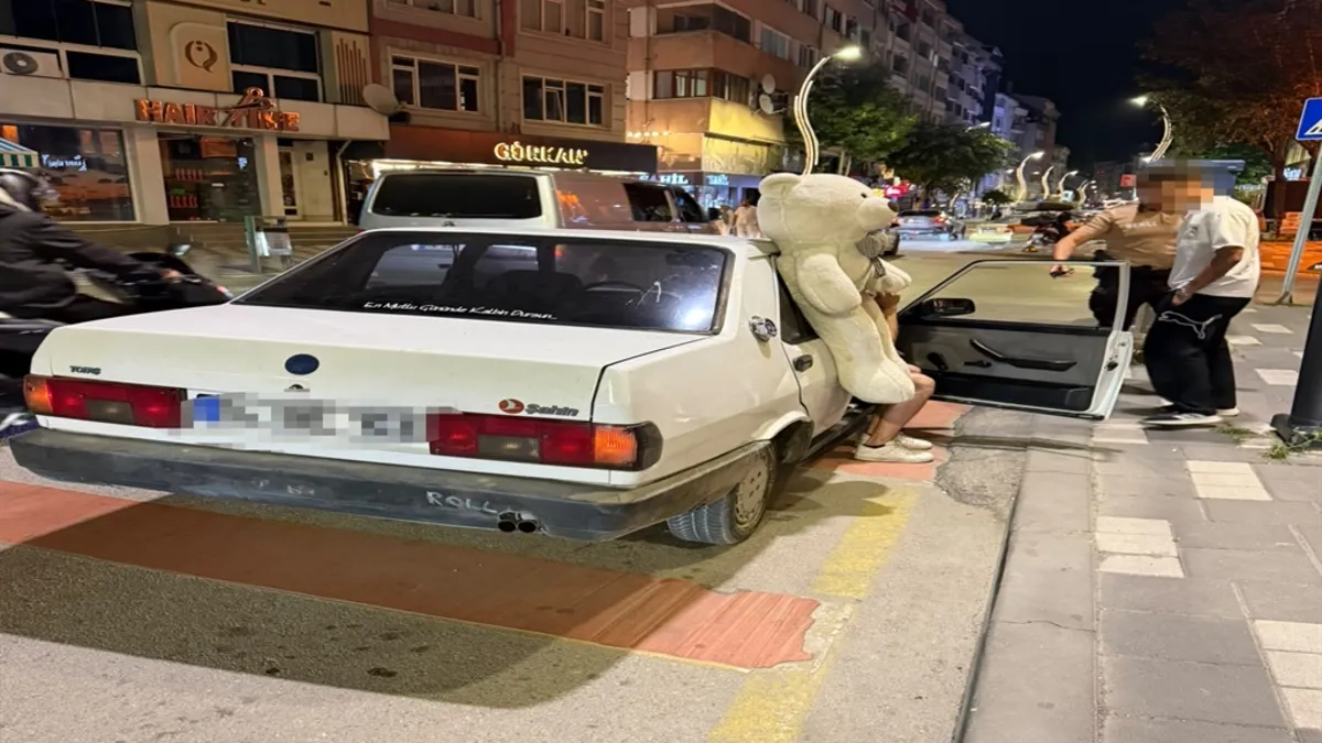 Bolu'da pelüş ayı ile turlayan ehliyetsiz sürücüye 41 bin TL ceza kesildi!