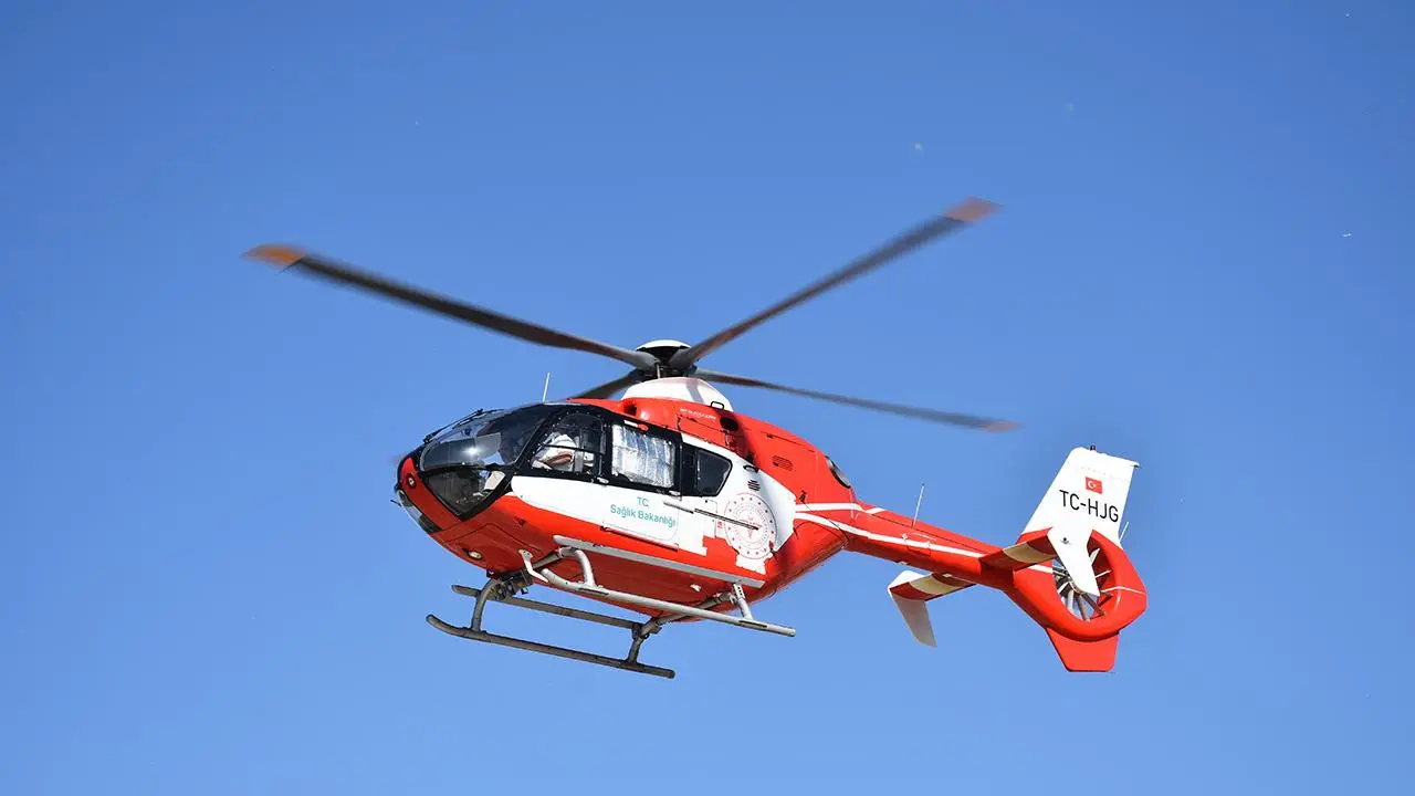 Hamile kadının imdadına ambulans helikopter yetişti